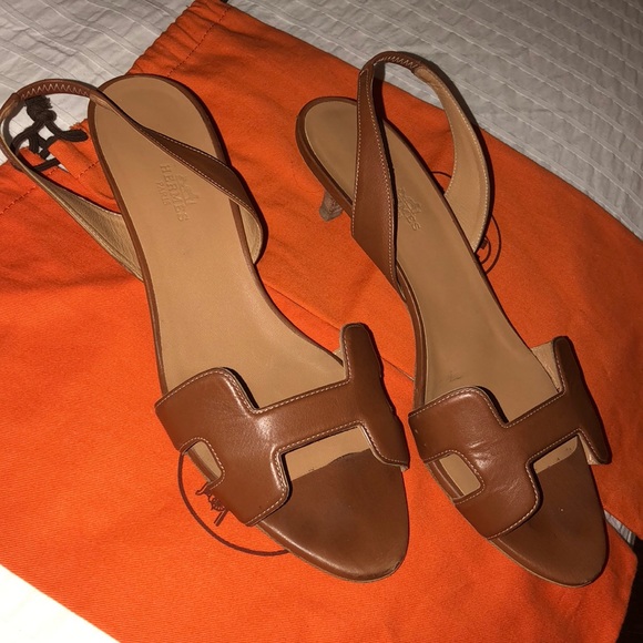 hermes block heel sandals